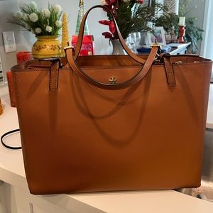 Tory Burch Brown Leather Tote Bag